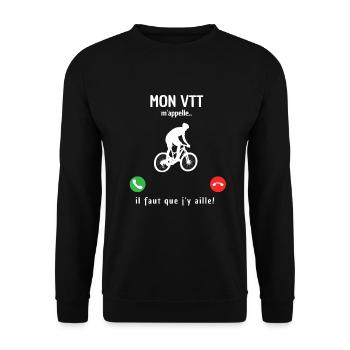 Mon vélo m'appelle - Sweat-shirt Unisexe - noir - Devant - Alina (178cm) & Michal (187cm)