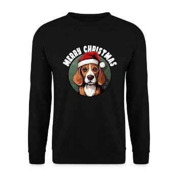 Merry Christmas Beagle - Unisex Sweatshirt - black - Front - Alina (178cm) & Michal (187cm)