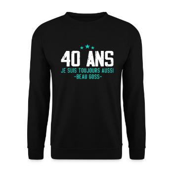 Beau goss Cadeau Anniversaire 40 ans Humour - Sweat-shirt Unisexe - noir - Devant - Alina (178cm) & Michal (187cm)