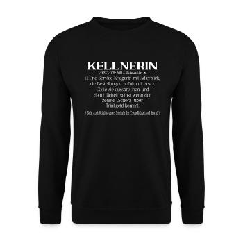 Kellnerin Definition Fun - Unisex Pullover - Schwarz - Vorne - Alina (178cm) & Michal (187cm)