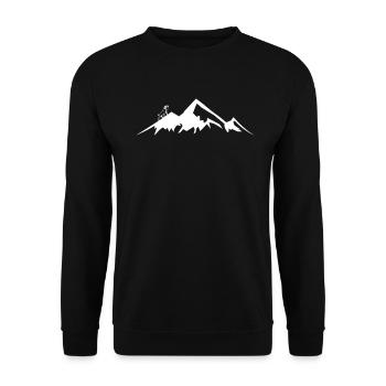Bergziege - Unisex Pullover - Schwarz - Vorne - Alina (178cm) & Michal (187cm)