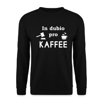 Kaffee Spruch lustig Gericht IN DUBIO PRO KAFFEE - Unisex Pullover - Schwarz - Vorne - Alina (178cm) & Michal (187cm)