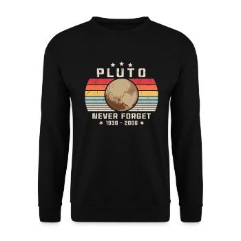 N'oubliez jamais Pluto Retro Vintage Space Science - Sweat-shirt Unisexe - noir - Devant - Alina (178cm) & Michal (187cm)