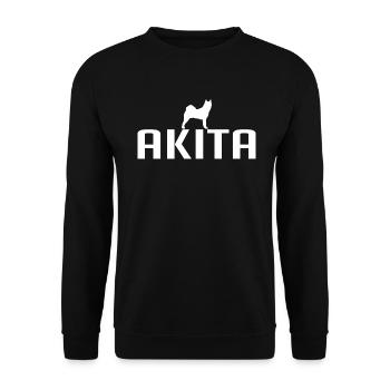 AKITA Hunderasse American Akita Inu Hund Wilsigns - Unisex Pullover - Schwarz - Vorne - Alina (178cm) & Michal (187cm)