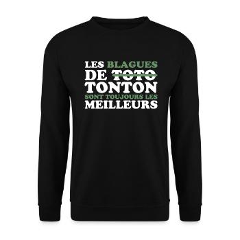 Meilleurs tontons cadeau pour tonton drôle - Sweat-shirt Unisexe - noir - Devant - Alina (178cm) & Michal (187cm)
