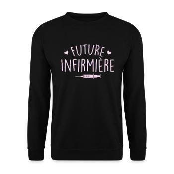 Future Infirmière - Sweat-shirt Unisexe - noir - Devant - Alina (178cm) & Michal (187cm)