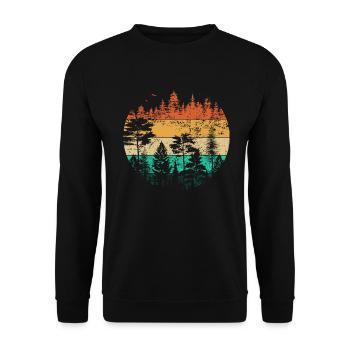 Jäger Bergsteiger Wanderer Abenteuer - Unisex Pullover - Schwarz - Vorne - Alina (178cm) & Michal (187cm)