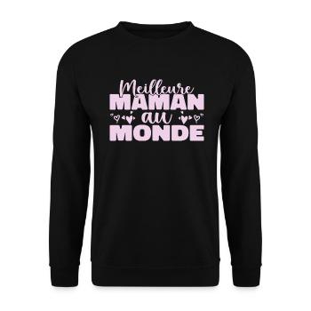 Die beste Mutter der Welt zum Muttertag - Unisex Pullover - Schwarz - Vorne - Alina (178cm) & Michal (187cm)