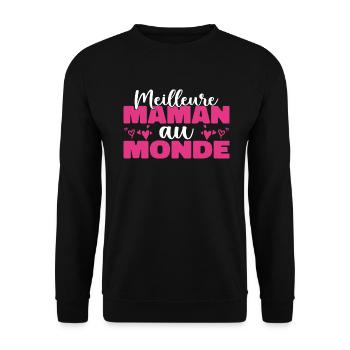 Die beste Mutter der Welt zum Muttertag - Unisex Pullover - Schwarz - Vorne - Alina (178cm) & Michal (187cm)