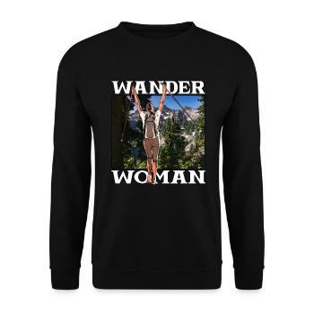 Wander Woman - Unisex Pullover - Schwarz - Vorne - Alina (178cm) & Michal (187cm)
