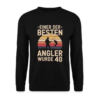 Einer der besten Angler wurde 40 Geburtstag Shirt - Unisex Pullover - Schwarz - Vorne - Alina (178cm) & Michal (187cm)