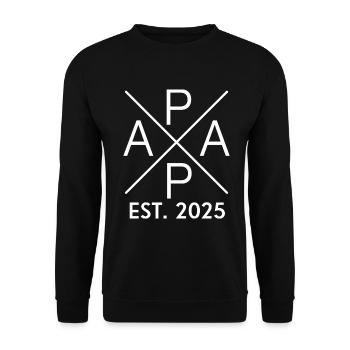 Dad 2025 Dad 2025 Dad since 2025 Dad est. 2025 - Unisex Sweatshirt - black - Front - Alina (178cm) & Michal (187cm)