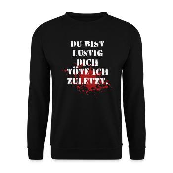 Je te tue en dernier. - Sweat-shirt Unisexe - noir - Devant - Alina (178cm) & Michal (187cm)