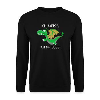 Süßer Drache Kinder Geschenk Kleinkinder Drachen - Unisex Pullover - Schwarz - Vorne - Alina (178cm) & Michal (187cm)