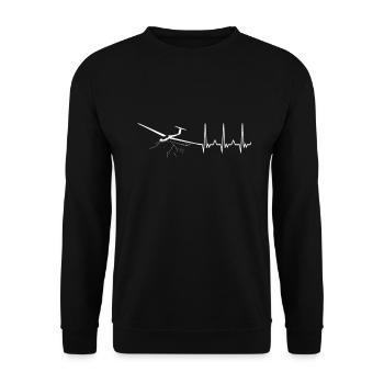 Glider flying glider pilot glider heartbeat - Unisex Sweatshirt - black - Front - Alina (178cm) & Michal (187cm)