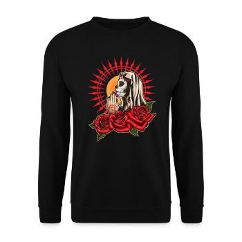 Praying Santa Muerte - La Calavera Catrina - Unisex Sweatshirt - black - Front - Alina (178cm) & Michal (187cm)
