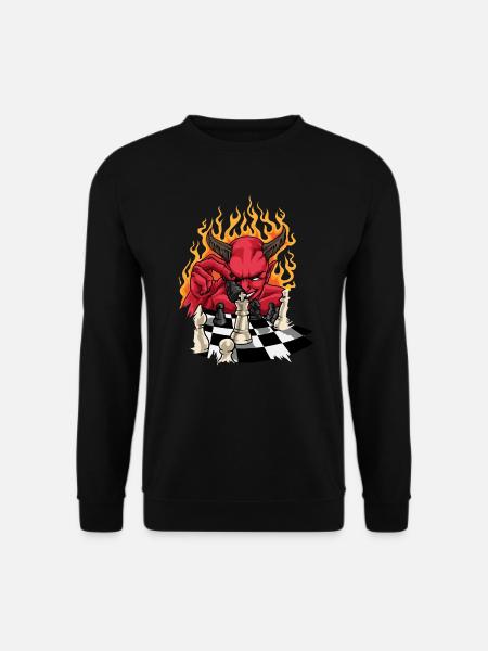 Flame Devil With Chessboard - Chess - Unisex Sweatshirt - black