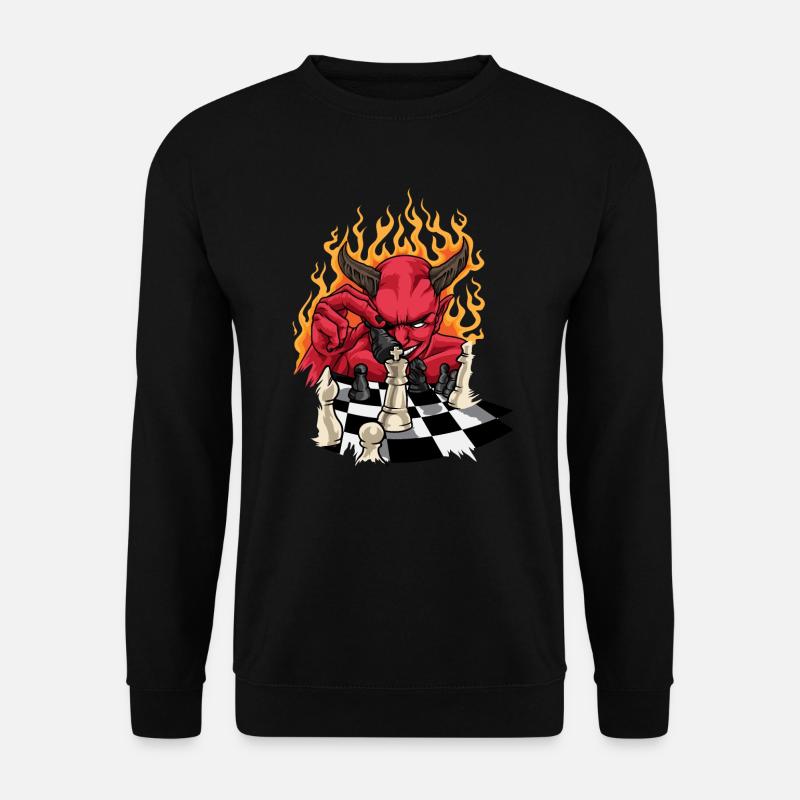 Flame Devil With Chessboard - Chess - Unisex Sweatshirt - black