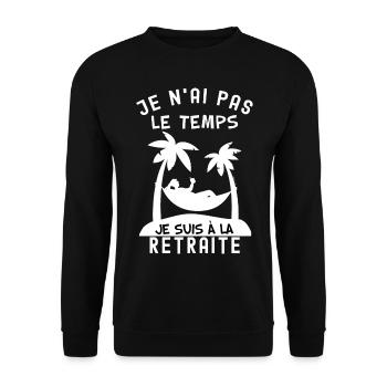 Humour retraite cool cadeau homme départ - Sweat-shirt Unisexe - noir - Devant - Alina (178cm) & Michal (187cm)