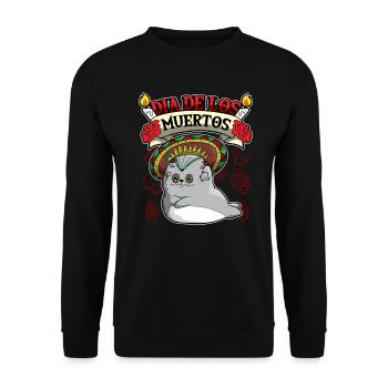 Dia De Los Muertos Animals Seal - Unisex Pullover - Schwarz - Vorne - Alina (178cm) & Michal (187cm)
