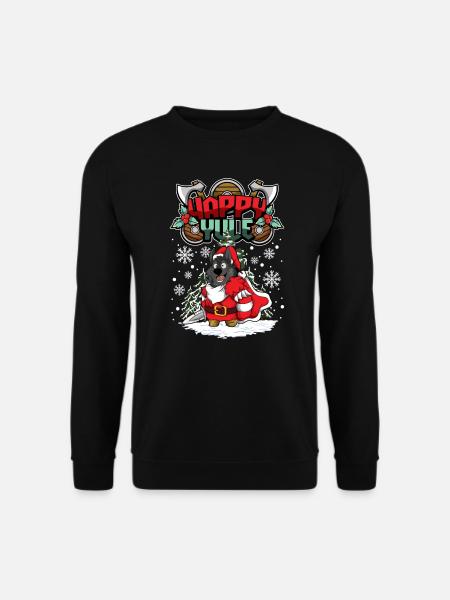 Happy Yule Viking Christmas Wolf - Unisex Pullover - Schwarz