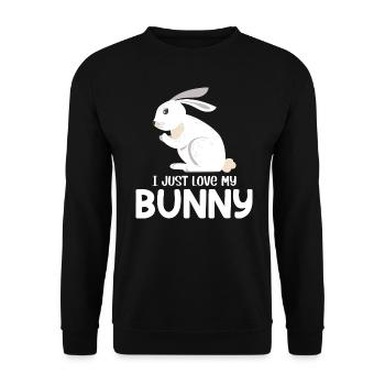 Ich liebe einfach meinen süßen Osterhasenliebhaber - Unisex Pullover - Schwarz - Vorne - Alina (178cm) & Michal (187cm)