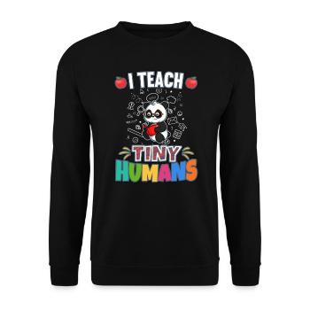 J’enseigne à Tiny Humans enseignant à l’école primaire - Sweat-shirt Unisexe - noir - Devant - Alina (178cm) & Michal (187cm)