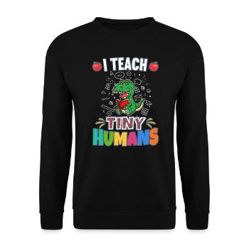 J’enseigne à Tiny Humans enseignant à l’école primaire - Sweat-shirt Unisexe - noir - Devant - Alina (178cm) & Michal (187cm)