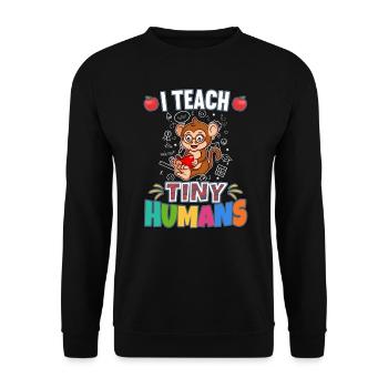 J’enseigne à Tiny Humans enseignant à l’école primaire - Sweat-shirt Unisexe - noir - Devant - Alina (178cm) & Michal (187cm)