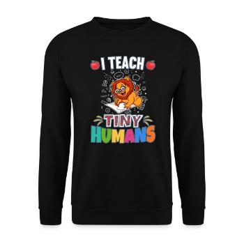 J’enseigne à Tiny Humans enseignant à l’école primaire - Sweat-shirt Unisexe - noir - Devant - Alina (178cm) & Michal (187cm)