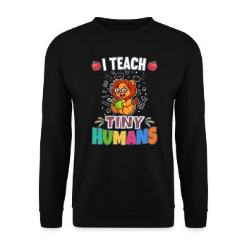 J’enseigne à Tiny Humans enseignant à l’école primaire - Sweat-shirt Unisexe - noir - Devant - Alina (178cm) & Michal (187cm)