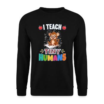 J’enseigne à Tiny Humans enseignant à l’école primaire - Sweat-shirt Unisexe - noir - Devant - Alina (178cm) & Michal (187cm)