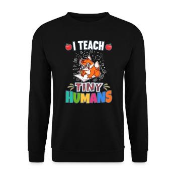 J’enseigne à Tiny Humans enseignant à l’école primaire - Sweat-shirt Unisexe - noir - Devant - Alina (178cm) & Michal (187cm)