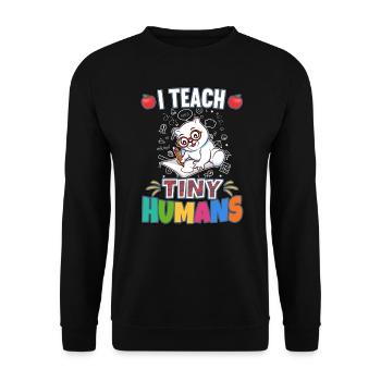 J’enseigne à Tiny Humans enseignant à l’école primaire - Sweat-shirt Unisexe - noir - Devant - Alina (178cm) & Michal (187cm)