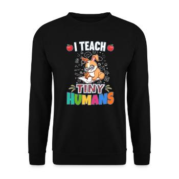 I Teach Tiny Humans Elementary School Teacher - Unisex Sweatshirt - black - Front - Alina (178cm) & Michal (187cm)