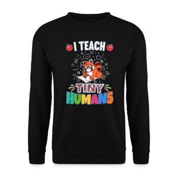 J’enseigne à Tiny Humans enseignant à l’école primaire - Sweat-shirt Unisexe - noir - Devant - Alina (178cm) & Michal (187cm)