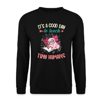 Good Day To Teach Tiny Humans Elementary Teacher - Unisex Pullover - Schwarz - Vorne - Alina (178cm) & Michal (187cm)