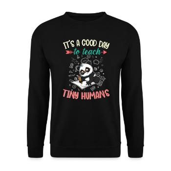 Good Day To Teach Tiny Humans Elementary Teacher - Unisex Sweatshirt - black - Front - Alina (178cm) & Michal (187cm)