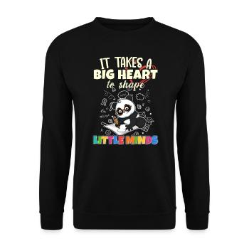 It Takes A Big Heart To Shape Little Minds Teacher - Unisex Sweatshirt - black - Front - Alina (178cm) & Michal (187cm)