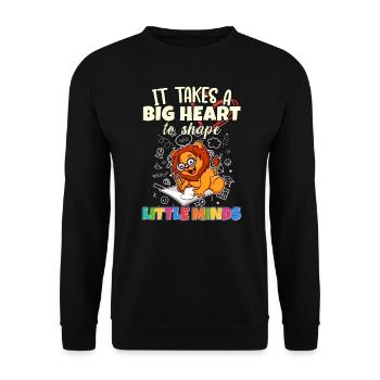 It Takes A Big Heart To Shape Little Minds Teacher - Unisex Sweatshirt - black - Front - Alina (178cm) & Michal (187cm)