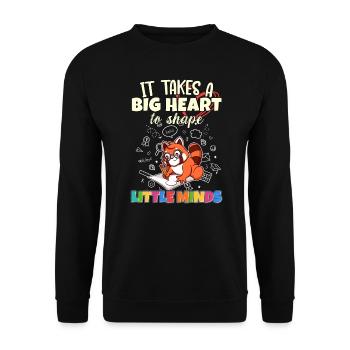 It Takes A Big Heart To Shape Little Minds Teacher - Unisex Sweatshirt - black - Front - Alina (178cm) & Michal (187cm)