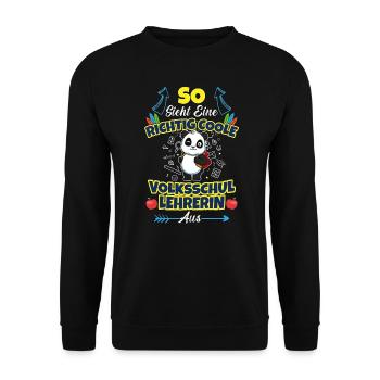 Volksschullehrerin Volksschule Lehrkraft Lehrerin - Unisex Pullover - Schwarz - Vorne - Alina (178cm) & Michal (187cm)