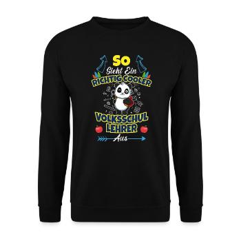 Volksschullehrer Volksschule Lehrkraft Lehrer - Unisex Pullover - Schwarz - Vorne - Alina (178cm) & Michal (187cm)