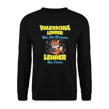 Volksschullehrer Volksschule Lehrkraft Lehrer - Unisex Pullover - Schwarz - Vorne - Alina (178cm) & Michal (187cm)