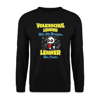 Volksschullehrer Volksschule Lehrkraft Lehrer - Unisex Pullover - Schwarz - Vorne - Alina (178cm) & Michal (187cm)