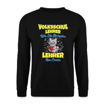 Volksschullehrer Volksschule Lehrkraft Lehrer - Unisex Pullover - Schwarz - Vorne - Alina (178cm) & Michal (187cm)