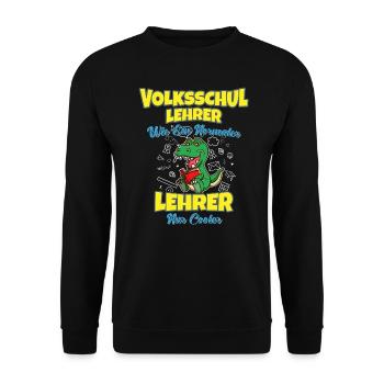 Volksschullehrer Volksschule Lehrkraft Lehrer - Unisex Pullover - Schwarz - Vorne - Alina (178cm) & Michal (187cm)