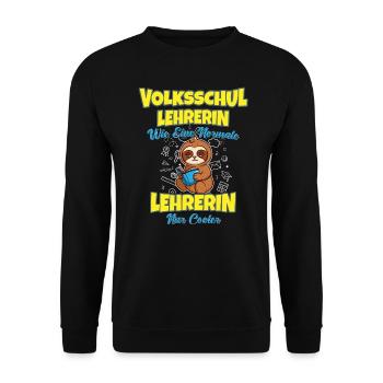 Volksschullehrerin Volksschule Lehrkraft Lehrerin - Unisex Pullover - Schwarz - Vorne - Alina (178cm) & Michal (187cm)