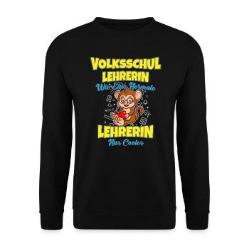 Volksschullehrerin Volksschule Lehrkraft Lehrerin - Unisex Pullover - Schwarz - Vorne - Alina (178cm) & Michal (187cm)
