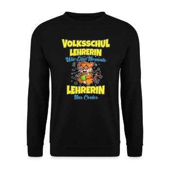 Volksschullehrerin Volksschule Lehrkraft Lehrerin - Unisex Pullover - Schwarz - Vorne - Alina (178cm) & Michal (187cm)